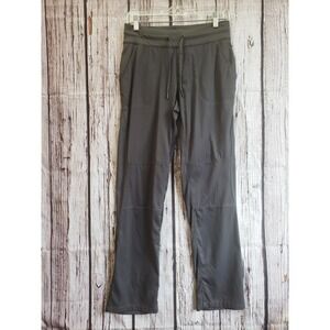 The North Face Women's Straight Leg Casual Pants Gray Drawstring Pockets Zip